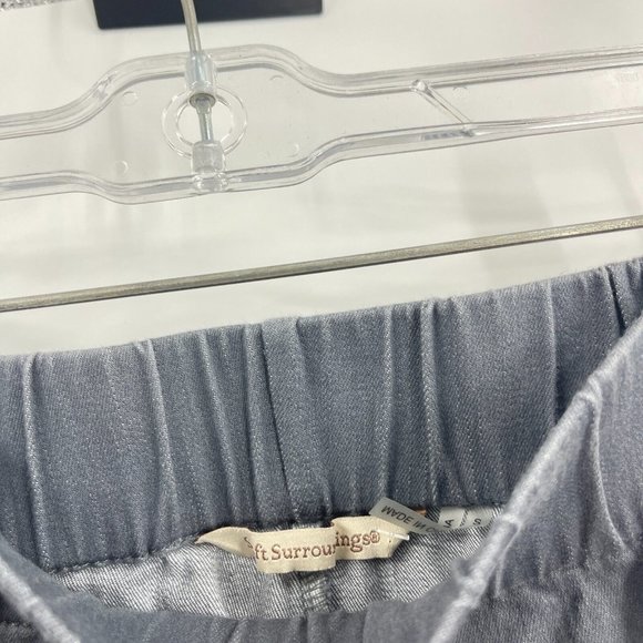 Soft Surroundings Pants Gray Metro Leggings Snap Button Hem Stretch NWT Size S - Picture 3 of 4